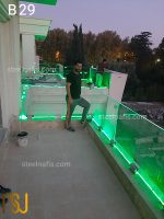 نرده شیشه ای و استیل